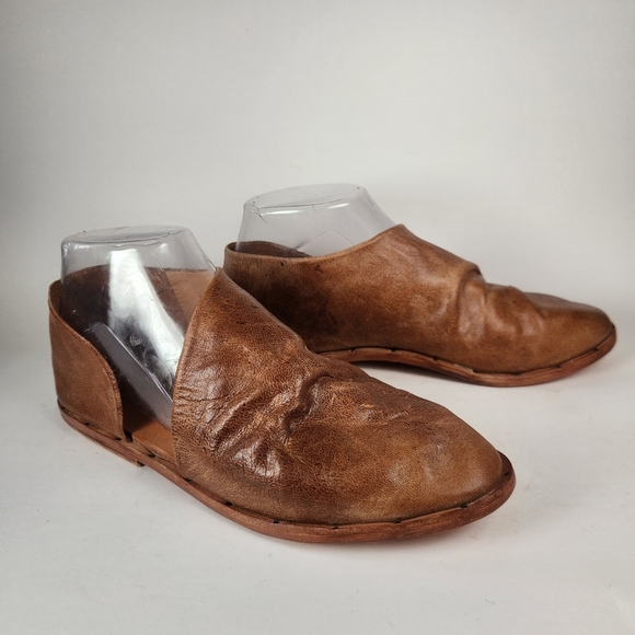beek Shoes - BEEK Womens Egret Shoe Size 7 Saddle Tan Leather Slip On Flat Boho Sandal